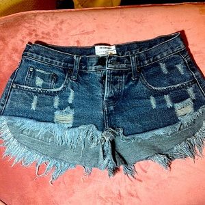 One teaspoon black denim shorts